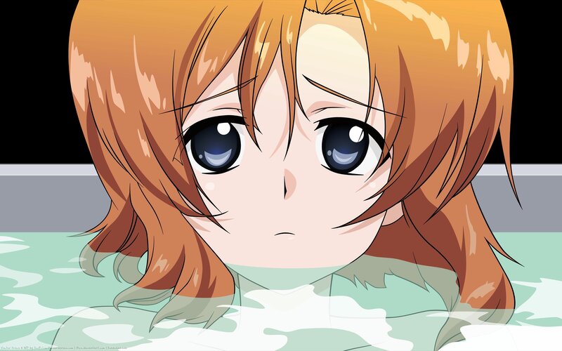Anime Girl in Water — Orange, Calm