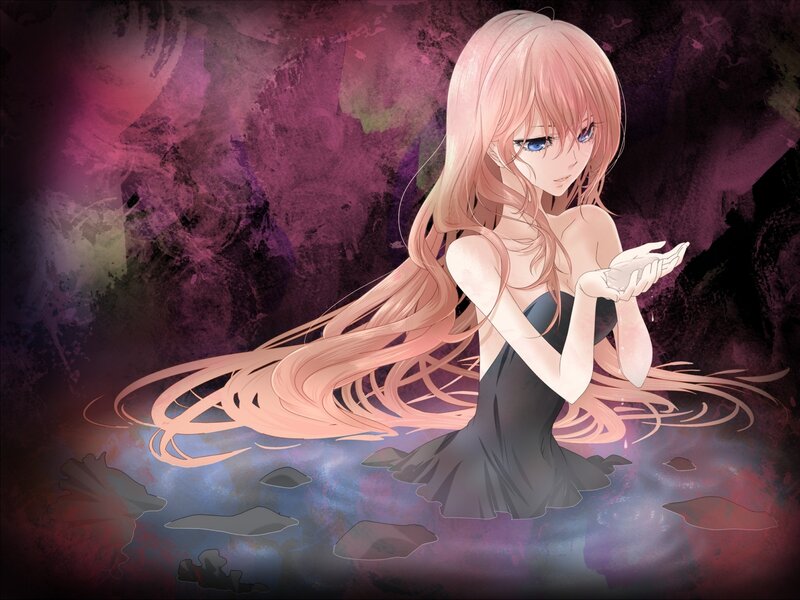 Anime Girl in Water — Pink, Dramatic