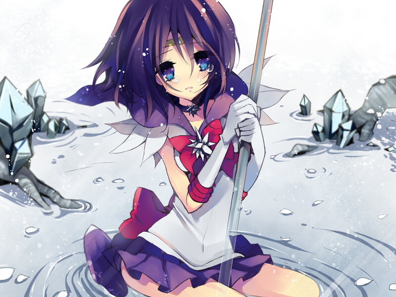 Anime Girl in Water — Purple, Dramatic