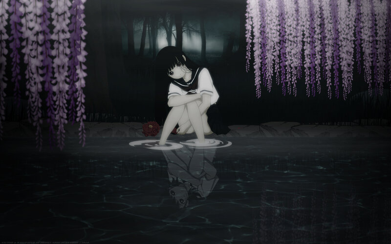 Anime Girl in Water — Purple