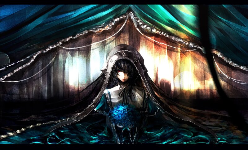 Anime Girl in Water — Teal
