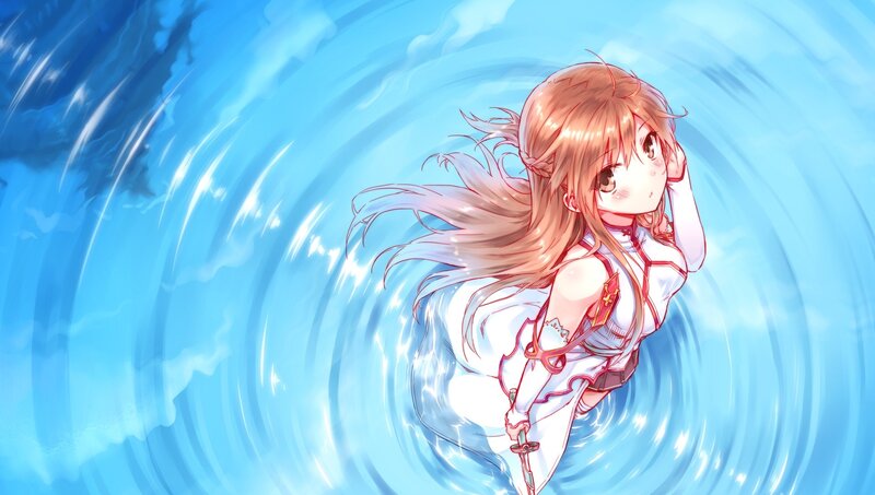anime girl in water vortex