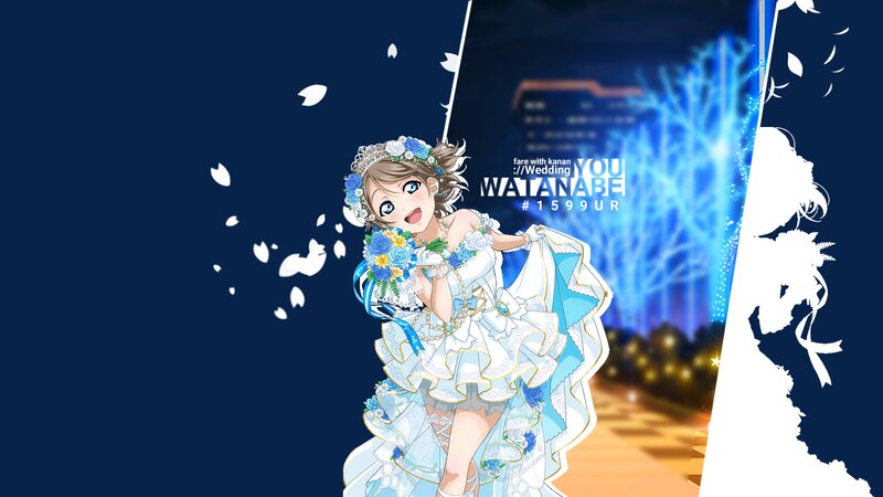 Anime Girl in Wedding Dress — Blue, Celebratory