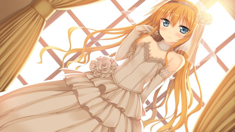 Anime Girl in Wedding Dress — Gold
