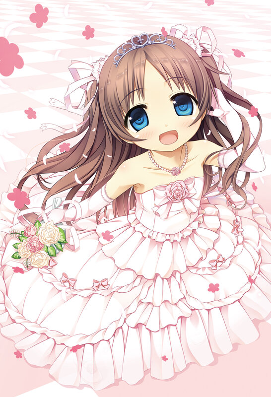 Anime Girl in Wedding Dress — Pink, Cheerful