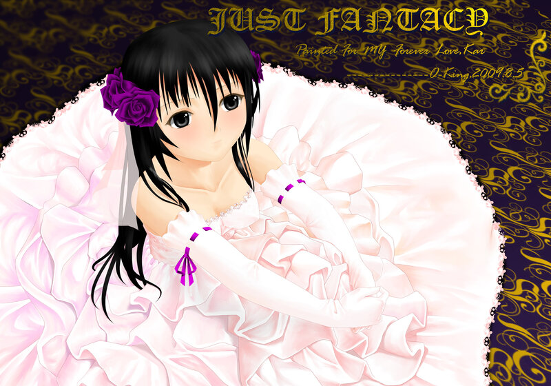 Anime Girl in Wedding Dress — Pink, Dramatic