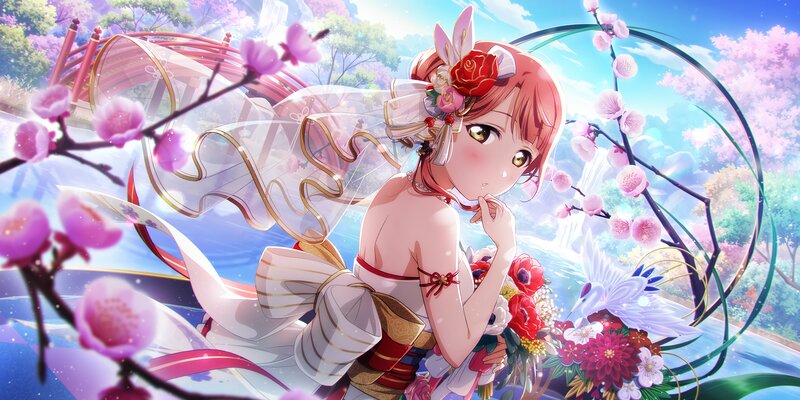 Anime Girl in Wedding Dress — Pink, Serene, Spring