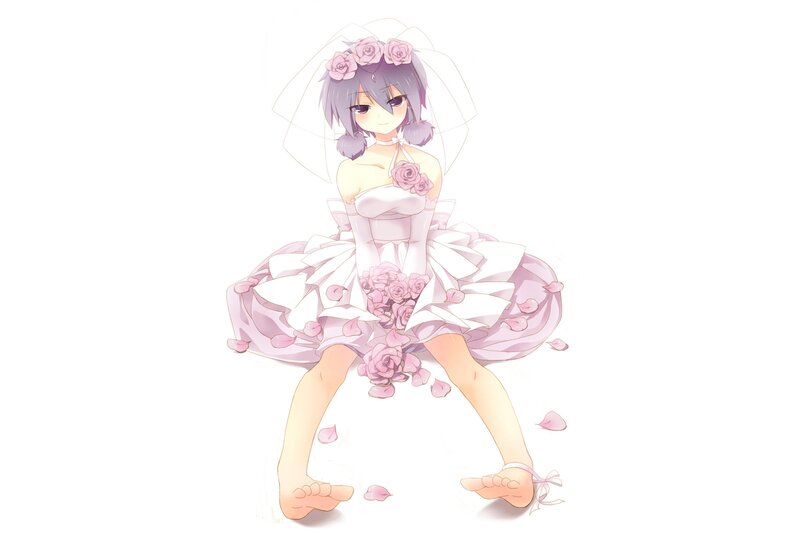 Anime Girl in Wedding Dress — White, Calm, Digital Art