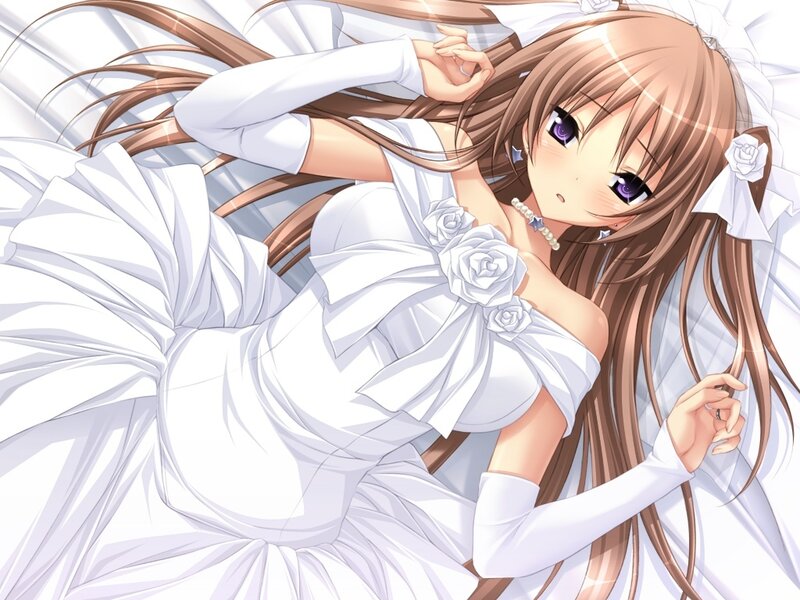 Anime Girl in Wedding Dress — White, Calm