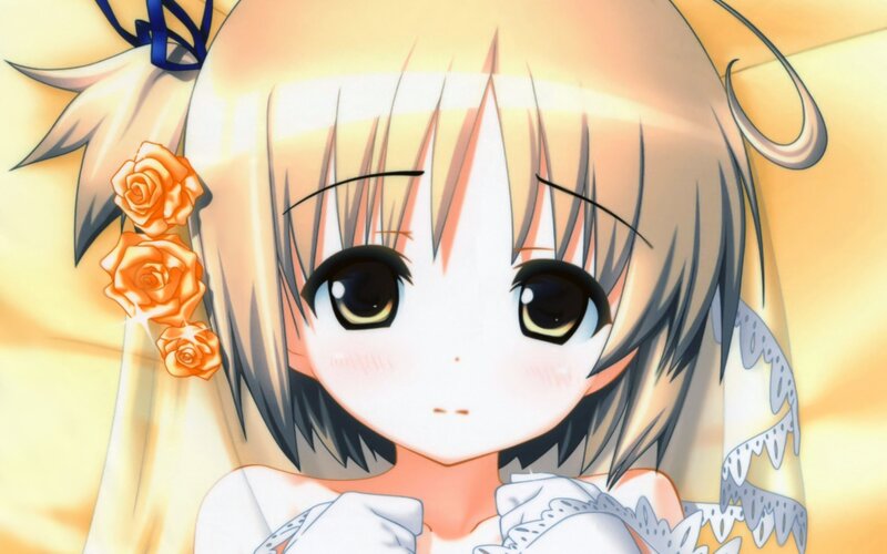 Anime Girl in Wedding Dress — Yellow, Calm