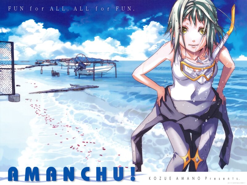 Anime Girl in Wetsuit — Blue, Serene