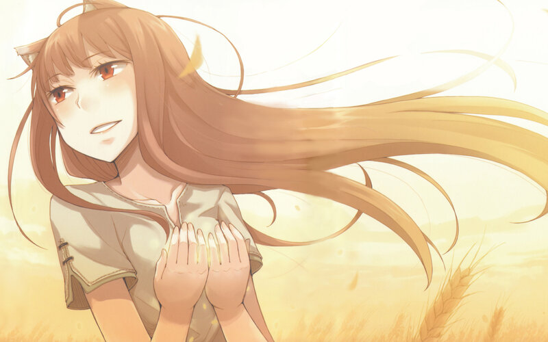 anime girl in wheat field