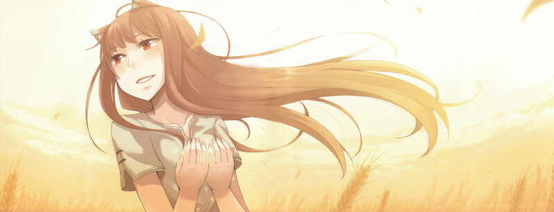 anime girl in wheat field