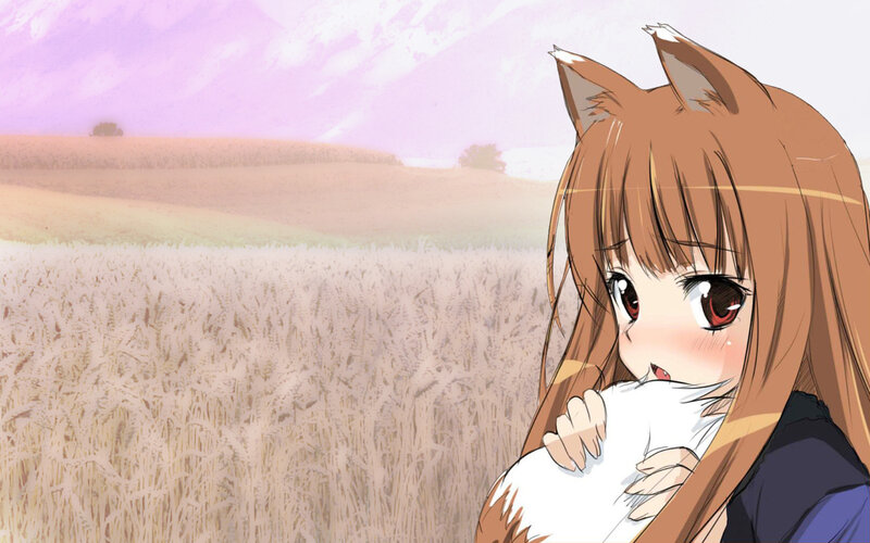 anime girl in wheat field