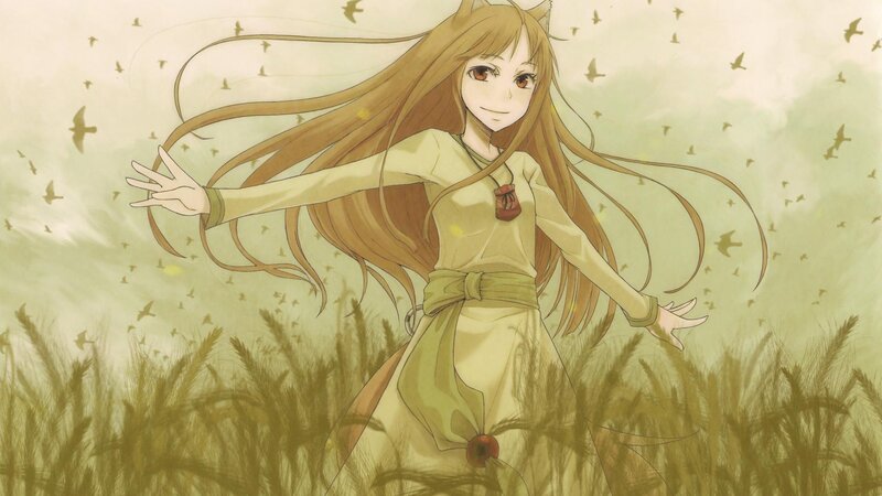 Anime Girl in Wheat Field — Green