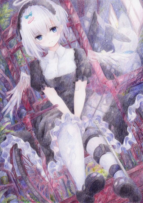 Anime Girl in Wheelchair — White