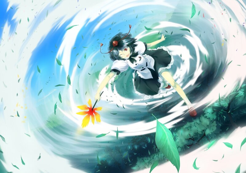 Anime Girl in Whirlwind