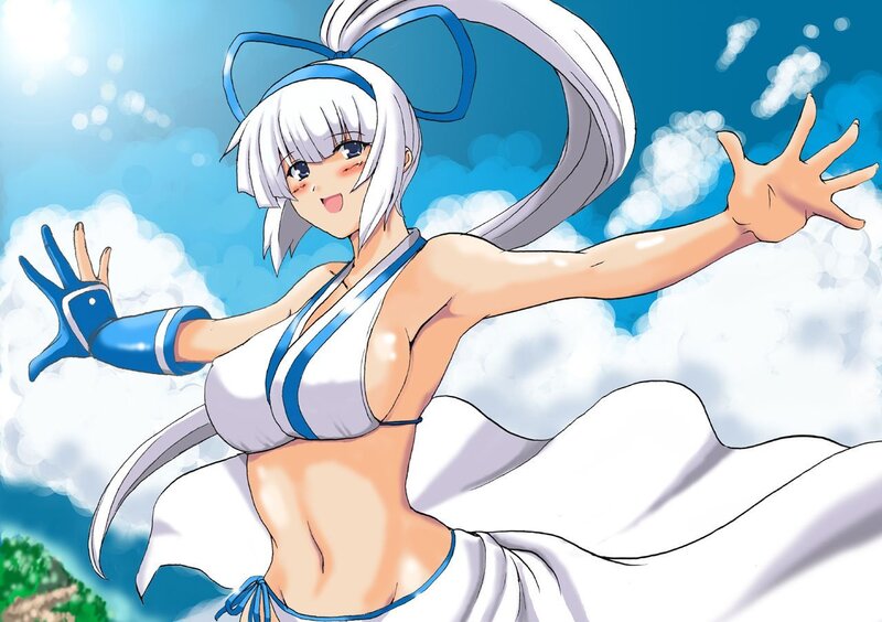 anime girl in white and blue