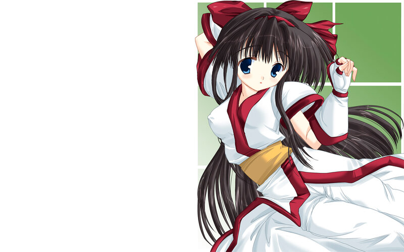 anime girl in white and red outfit