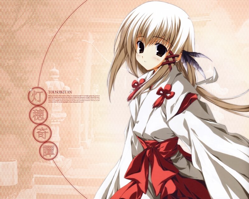 Anime girl in white and red
