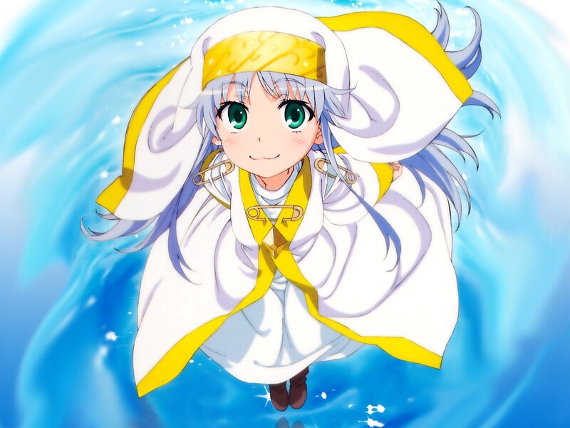 anime girl in white and yellow