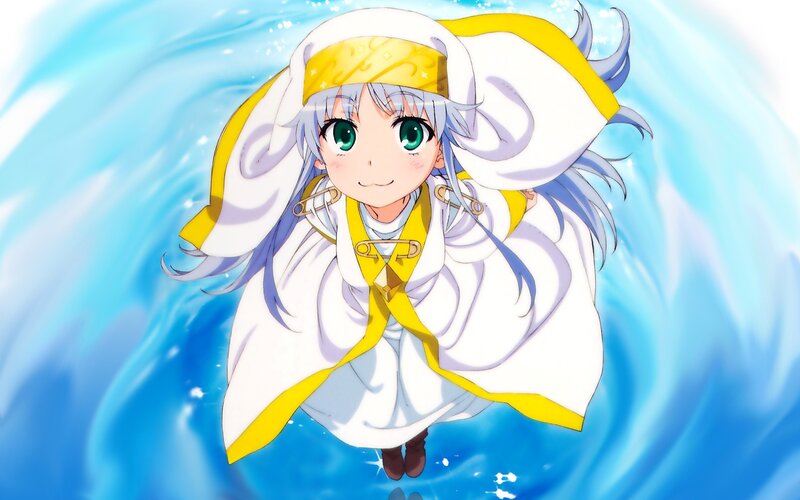 anime girl in white and yellow