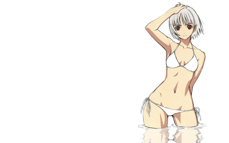 anime girl in white bikini