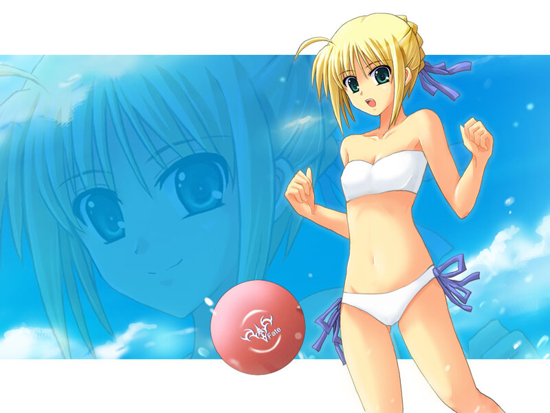 anime girl in white bikini