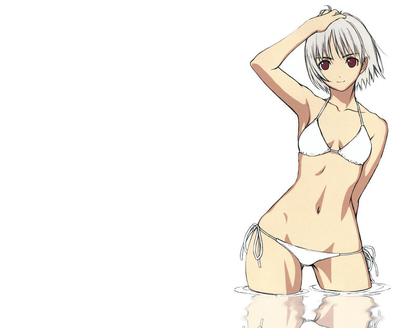 anime girl in white bikini