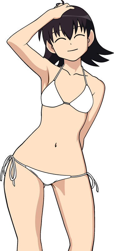 anime girl in white bikini