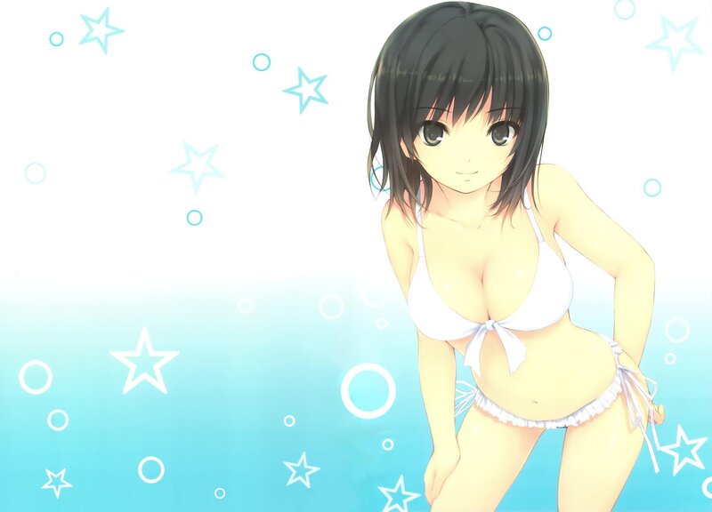 anime girl in white bikini