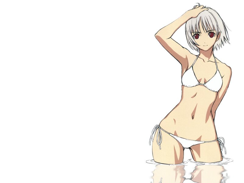 anime girl in white bikini