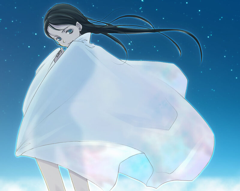 anime girl in white cloak