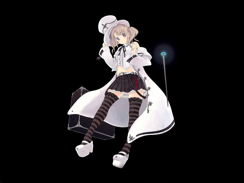 anime girl in white coat
