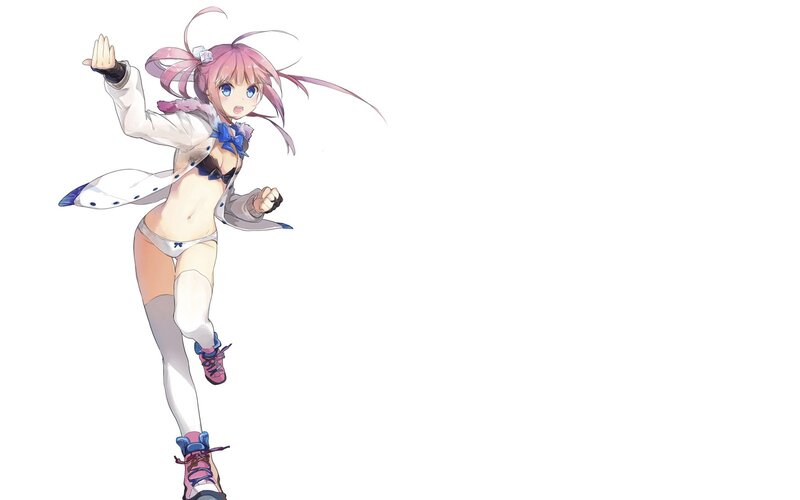 anime girl in white coat