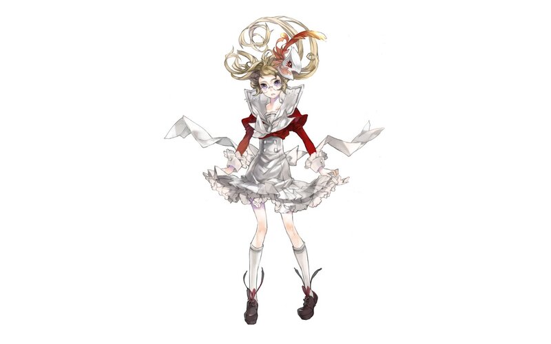 anime girl in white dress