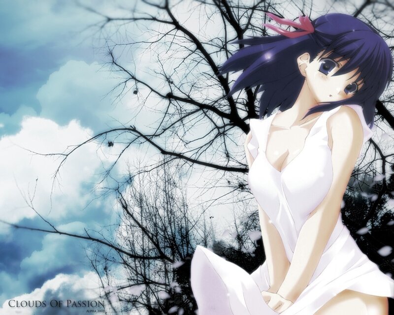 Anime girl in white dress