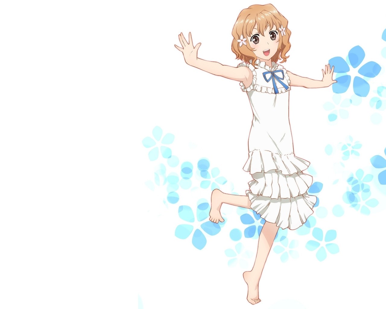 anime girl in white dress