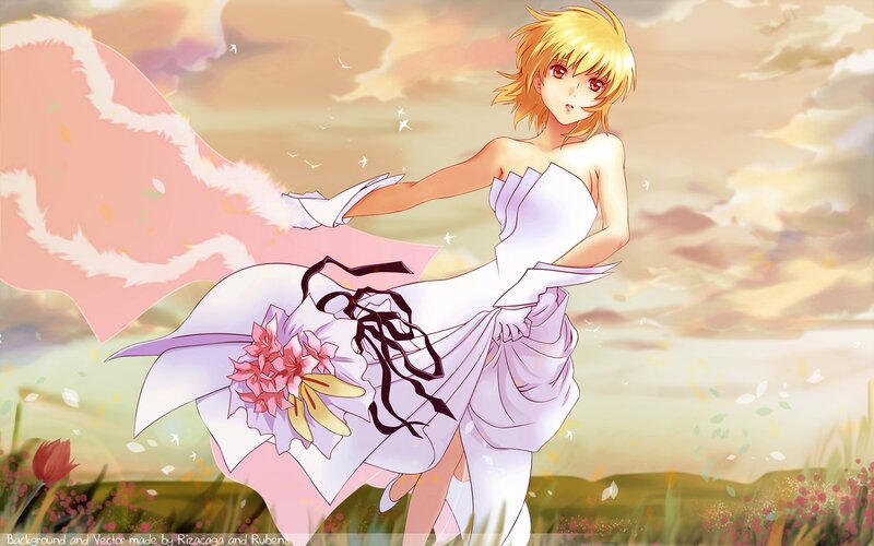 anime girl in white dress