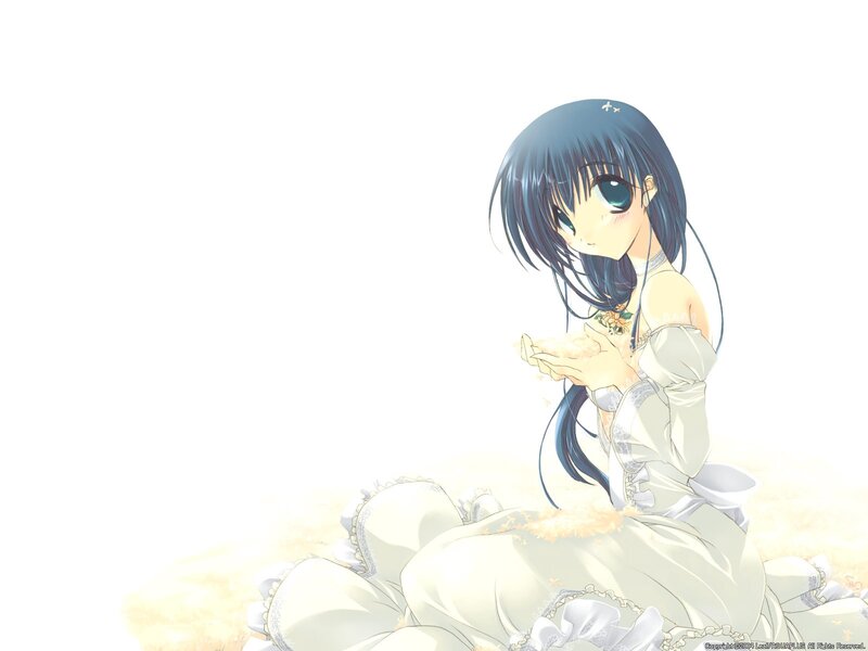 anime girl in white dress
