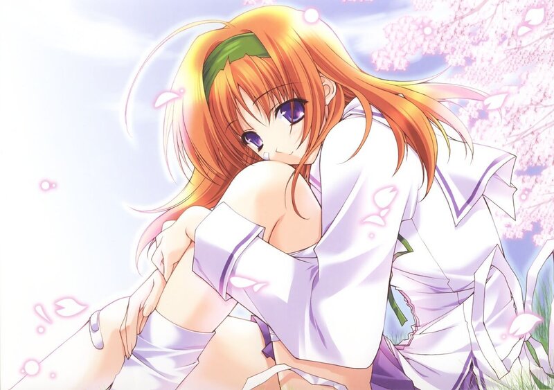 Anime girl in white dress