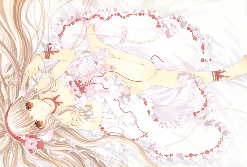Anime girl in white dress