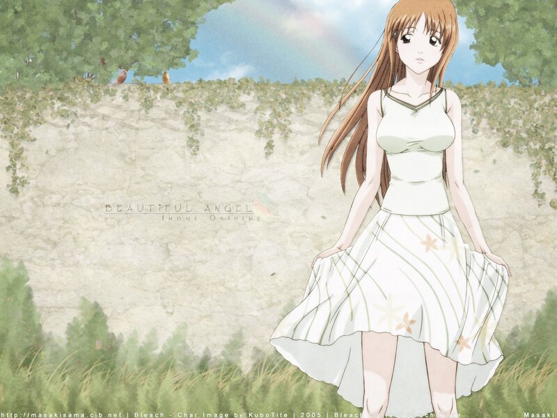Anime girl in white dress