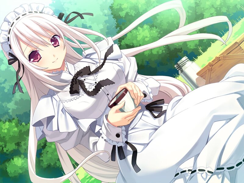 anime girl in white dress