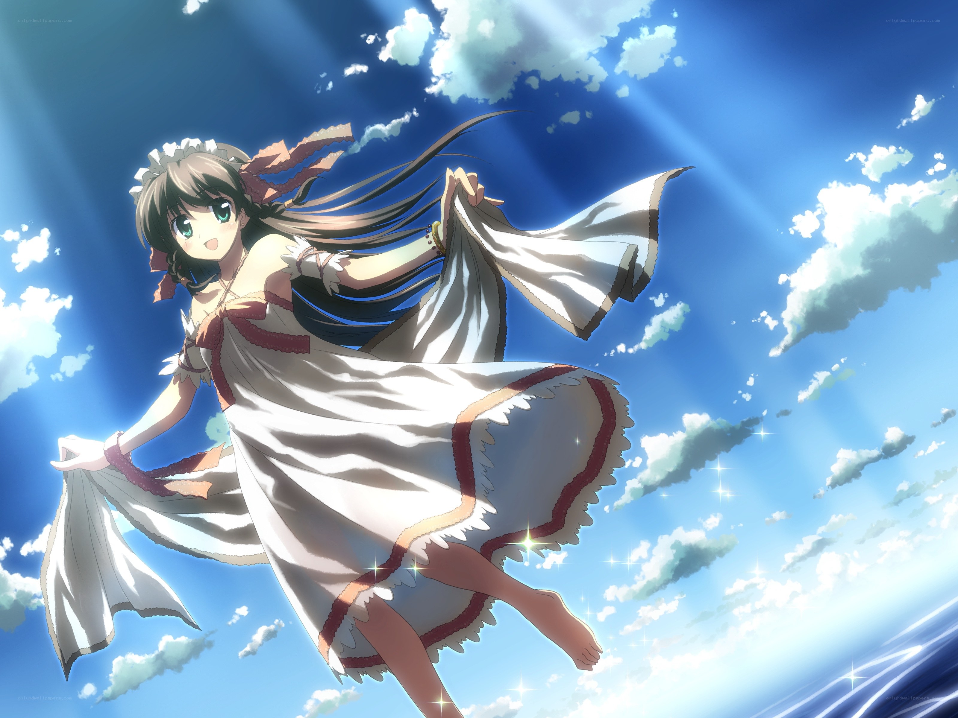 anime girl in white dress