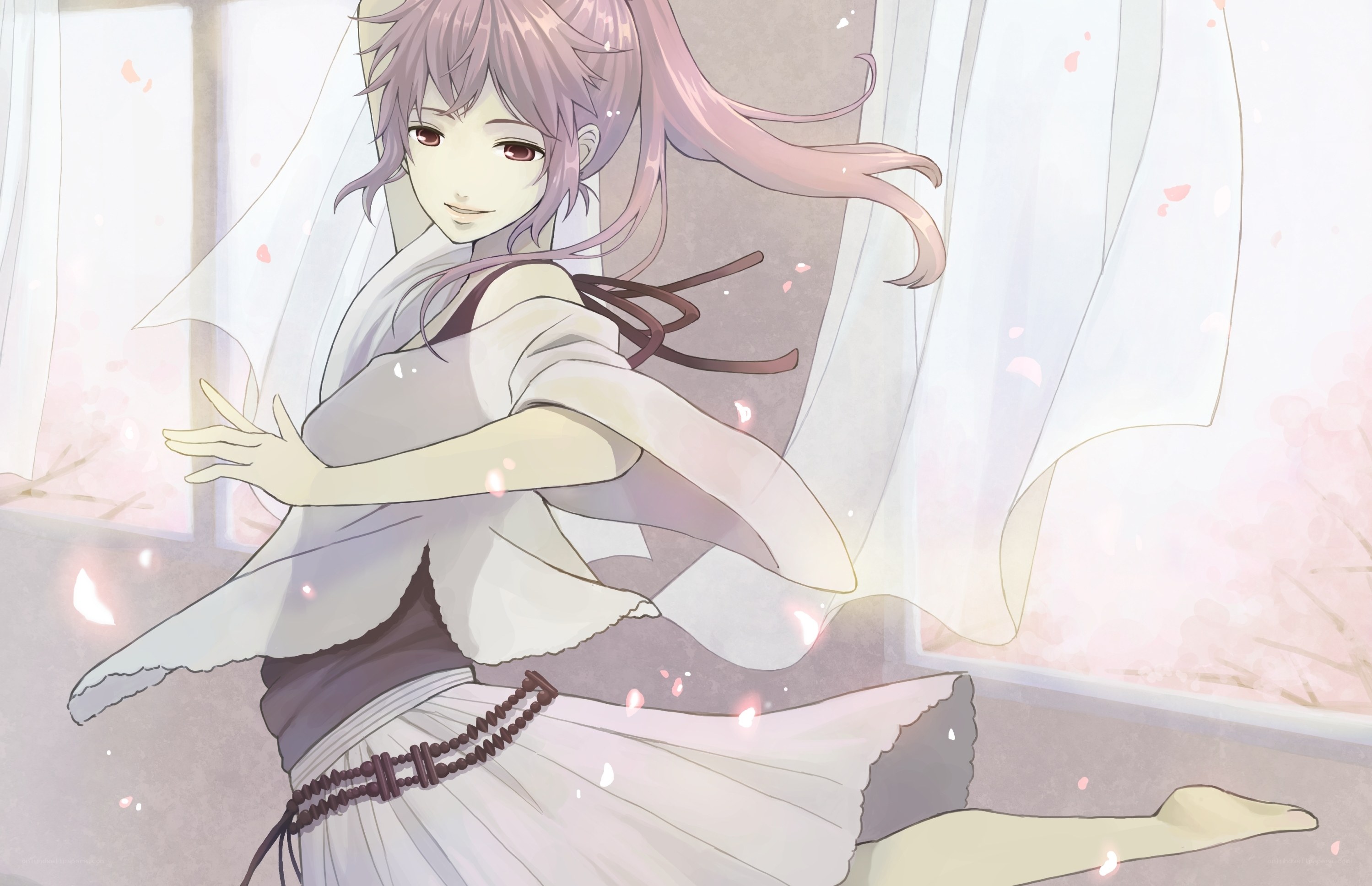anime girl in white dress
