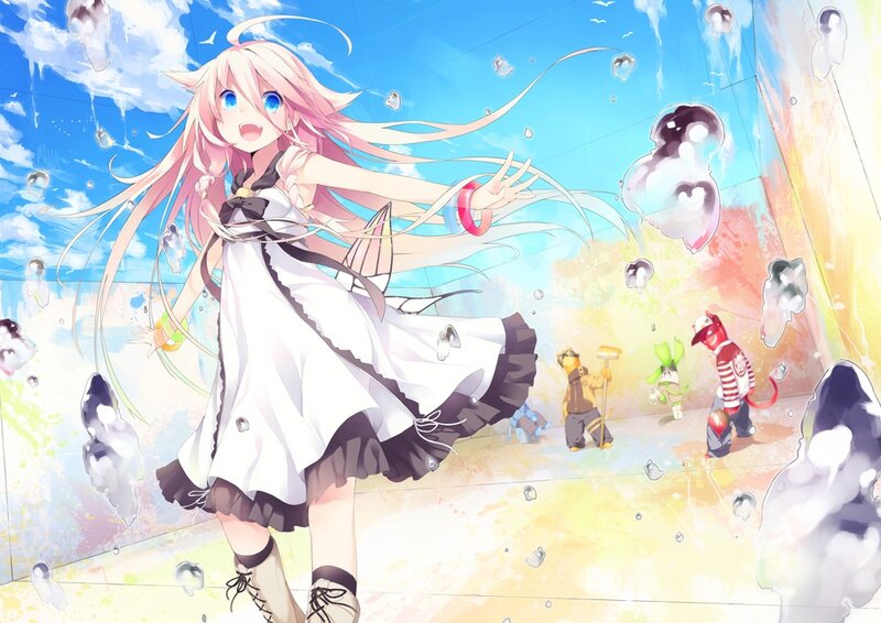 Anime girl in white dress