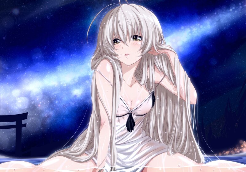 anime girl in white dress