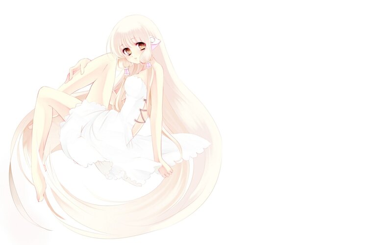 anime girl in white dress