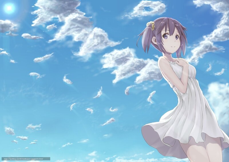 Anime girl in white dress